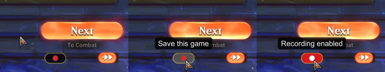 The AvSoFt Mod record button inside Magic: The Gathering Arena, shown ready, hovered and recording